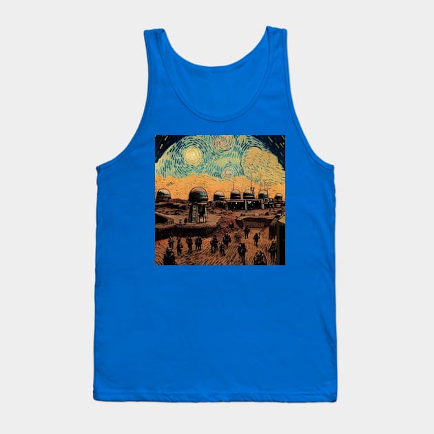 Starry Night in Mos Eisley Tatooine Tank Top by Grassroots Green